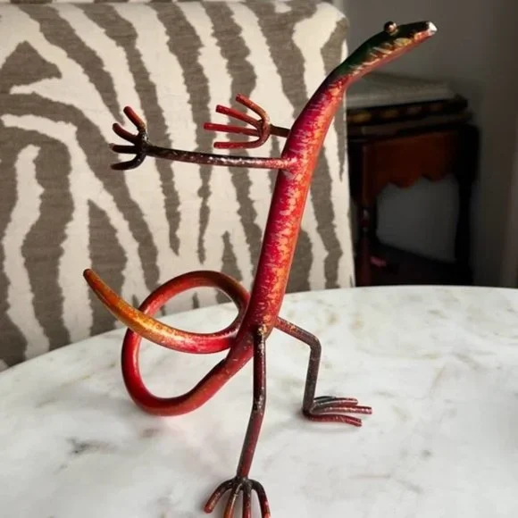 Welded Desert Lizard Wine Holder from Moab Utah - Picture 2 of 10
